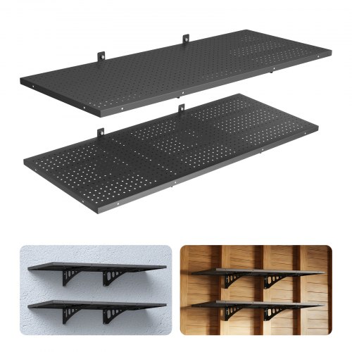 Étagère murale, 3 niveaux, 120 kg, équerres acier